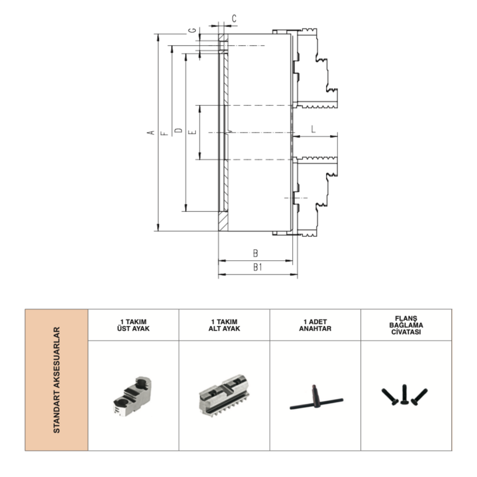 HARVEST 4 Ayaklı Döküm Gövdeli Döndürülebilir Torna Aynası