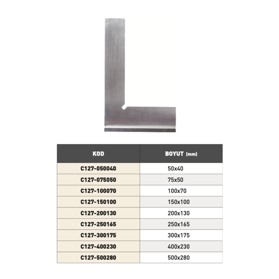 PLD Şapkalı Gönye DIN 875/2