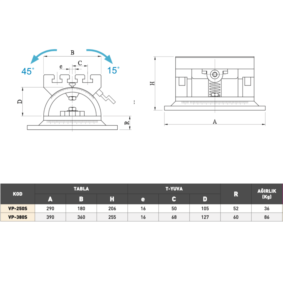 VERTEX 360° 2 Açılı Tabla