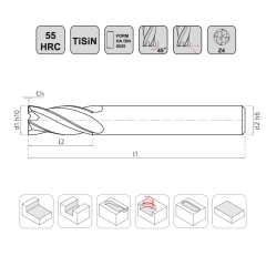 KRAFT Standart Kısa Karbür Parmak Freze