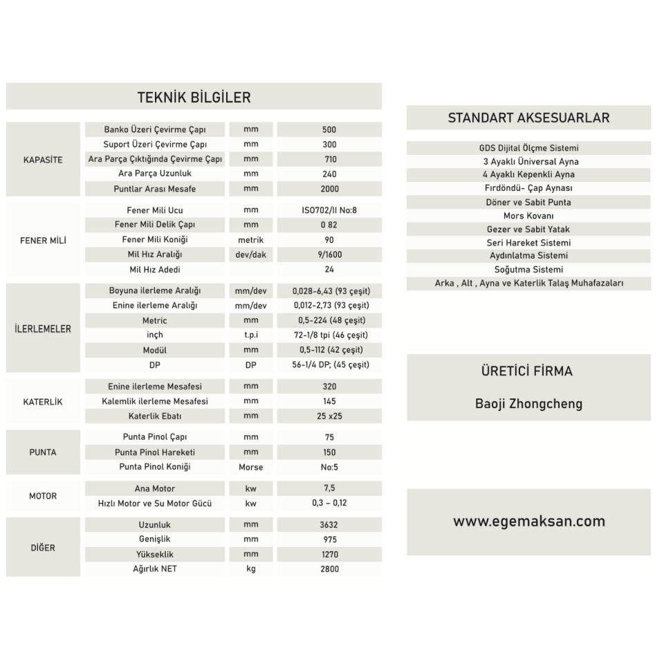 BAOJİ CS6250B / 2000 TORNA TEZGAHI