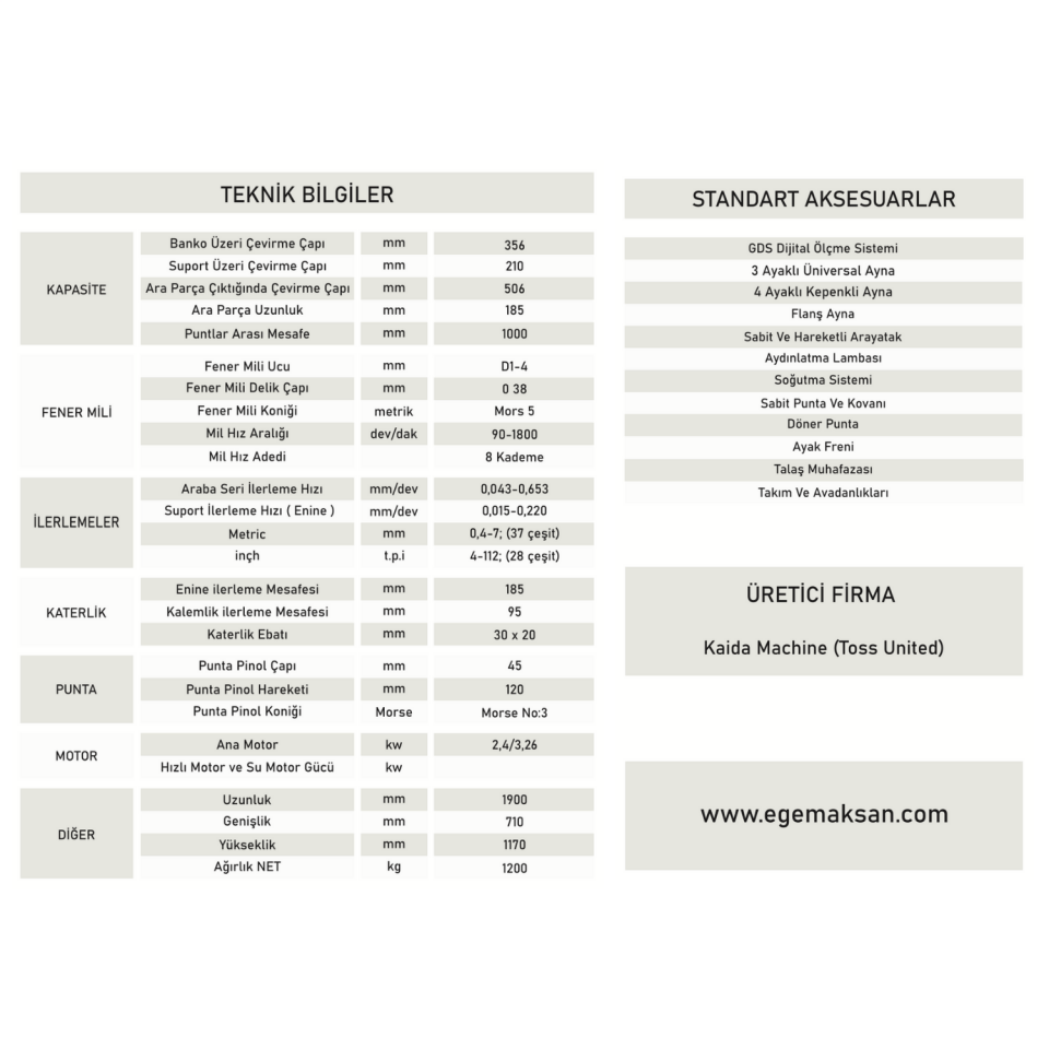 TOSS UNITED TU 356B / 1000 TORNA TEZGAHI