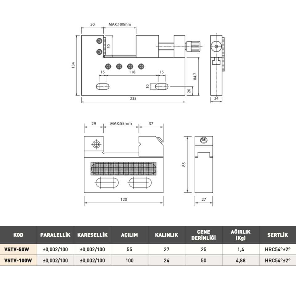 VERTEX Tel Erozyon Mengenesi (Paslanmaz)