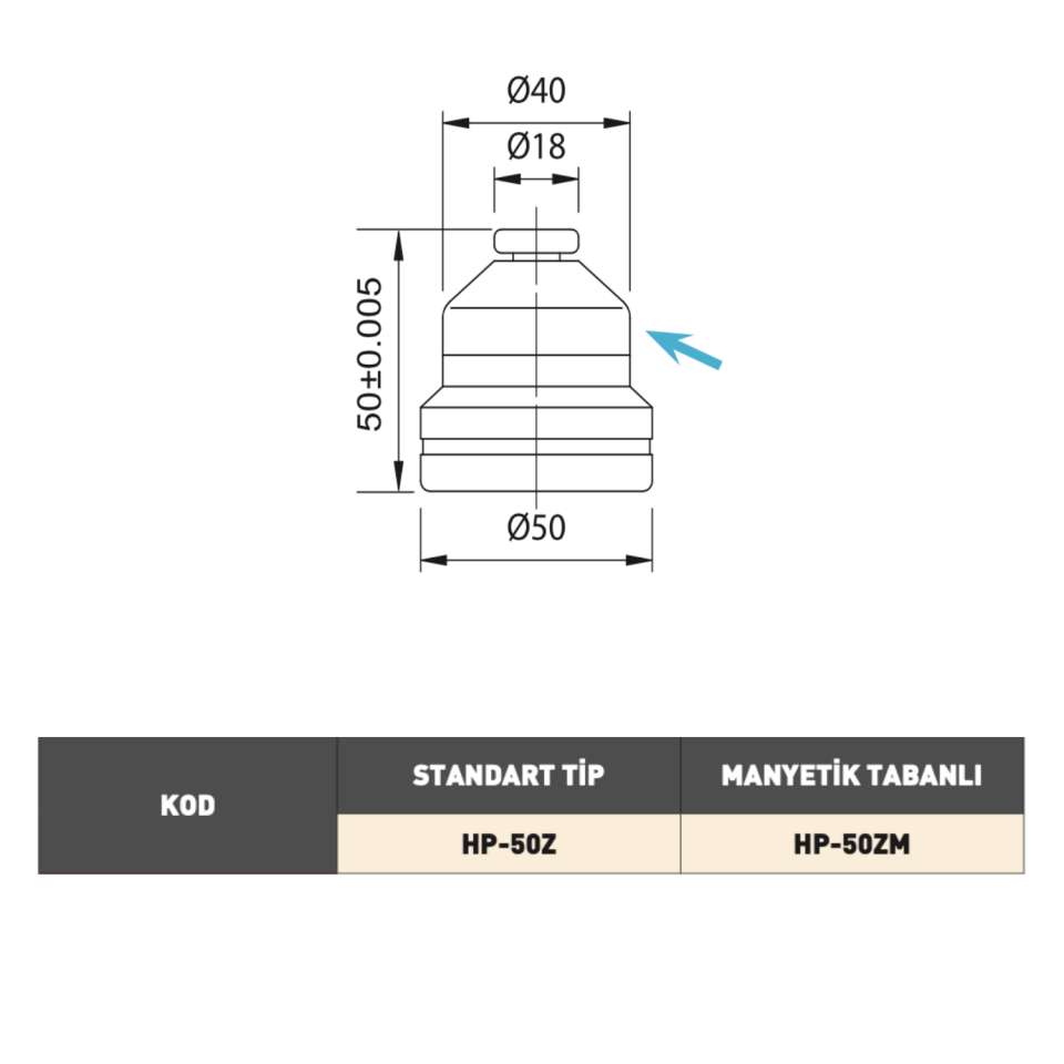 VERTEX Yükseklik Sıfırlama (Z Eksen) Optik Tip