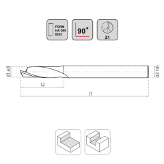 KRAFT Tek Ağız Alüminyum Karbür Parmak Freze