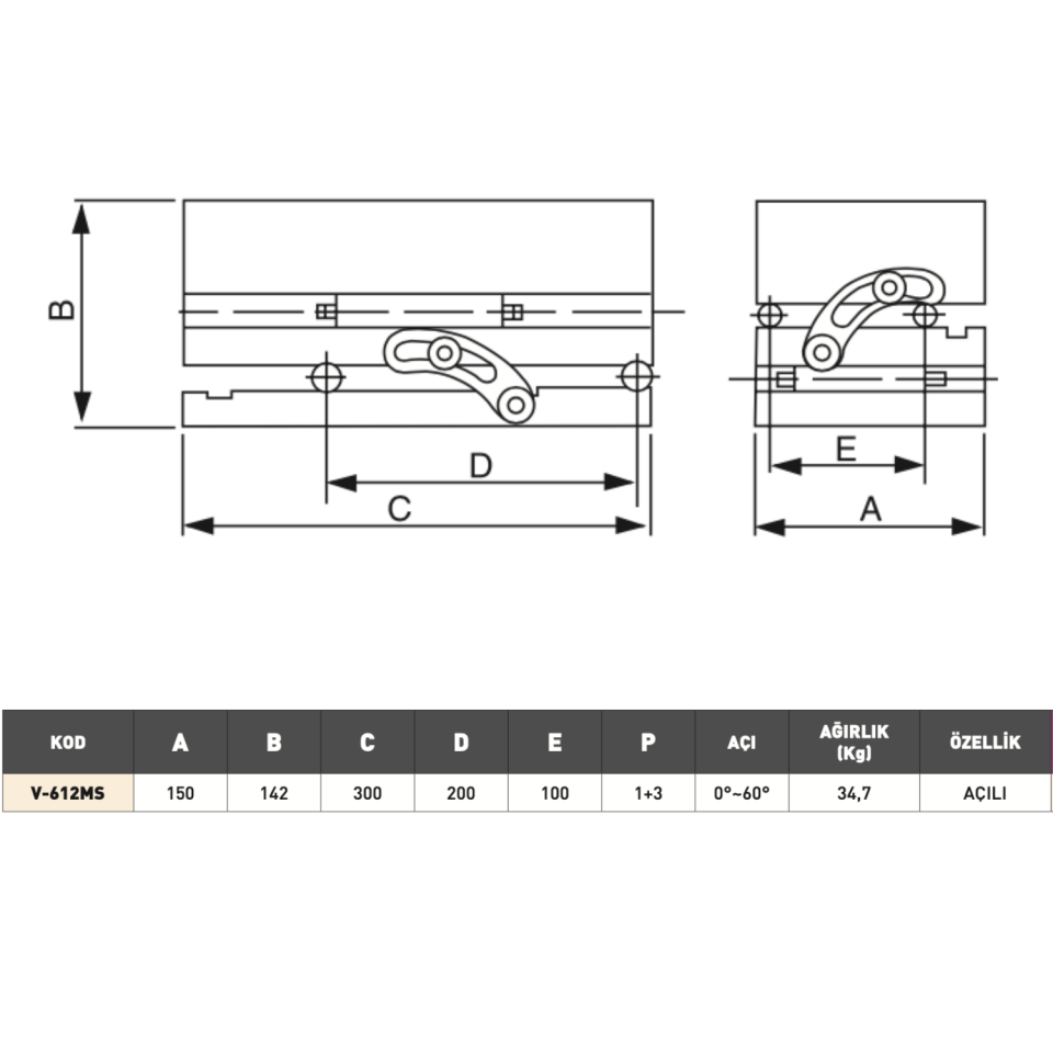 VERTEX Açılı Manyetik Sinüs Tabla