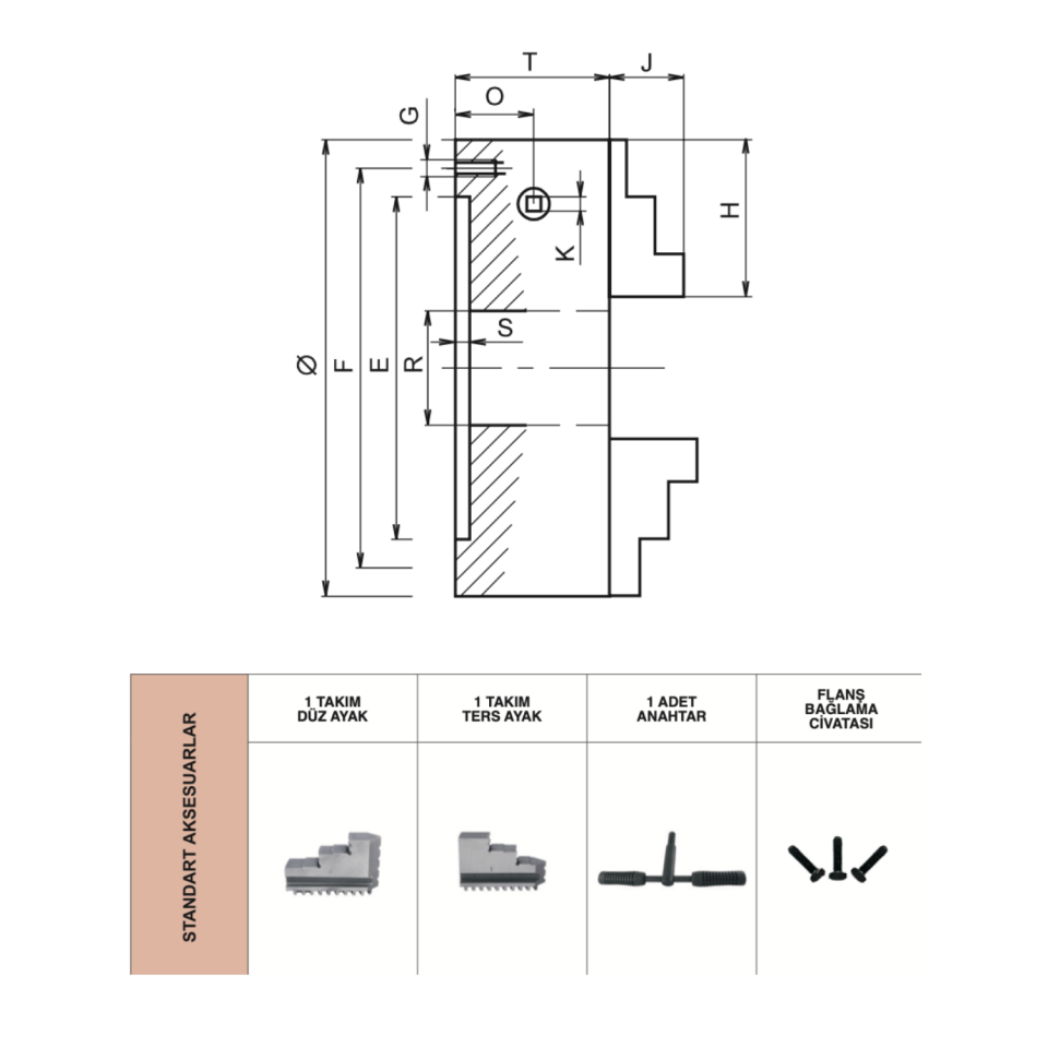 TOS SVITAVY 4 Ayaklı Döküm Gövdeli Torna Aynası