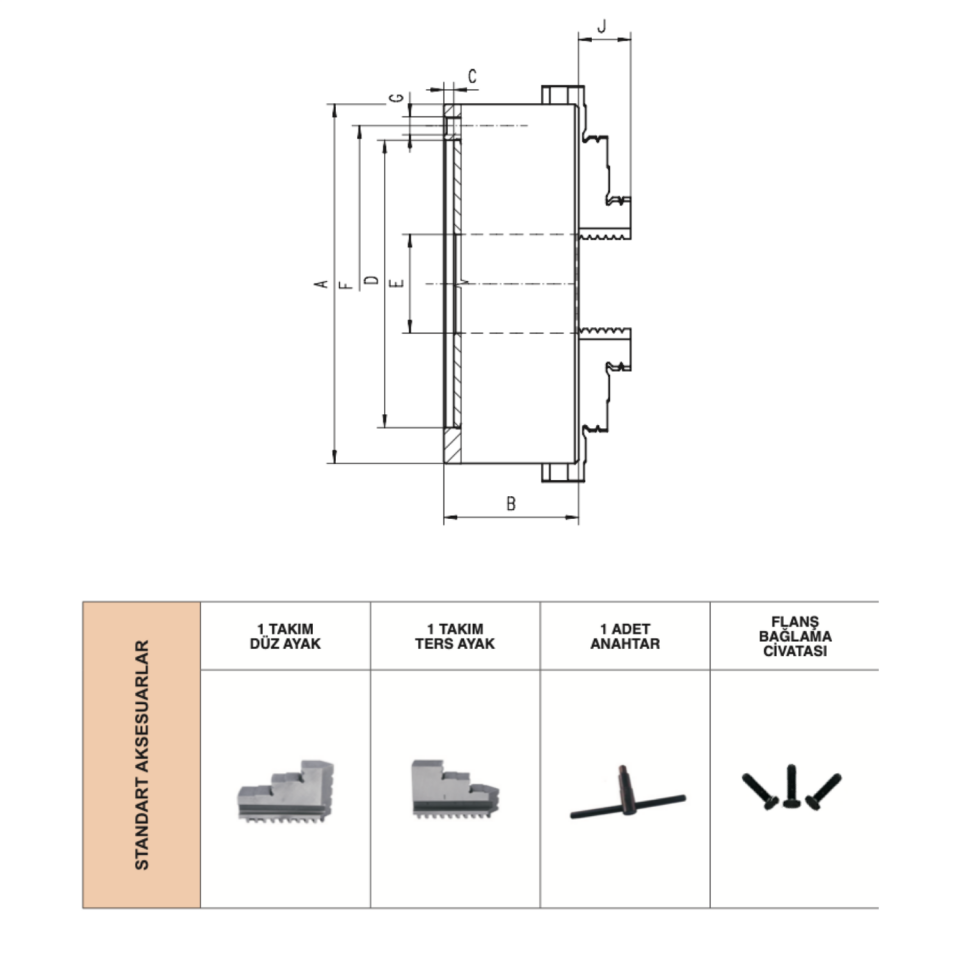 HARVEST 4 Ayaklı Döküm Gövdeli Torna Aynası